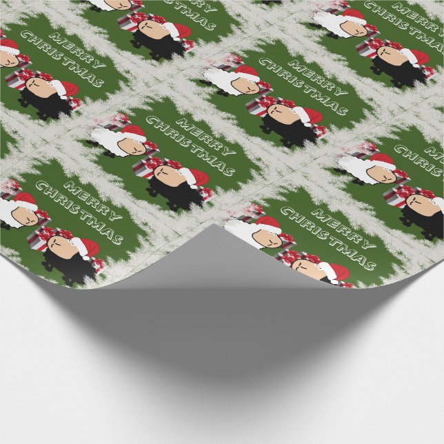 Papel De Regalo Divertidos Navidades de moda Santa personalizado o (Esquina)