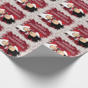 Papel De Regalo Divertidos Navidades de moda Santa personalizado o