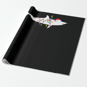 Papel De Regalo Divertidos Navidades de tiburón iluminan regalo de