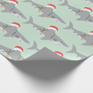 Papel De Regalo Divertidos Navidades de tiburones envueltos en pap