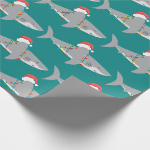 Papel De Regalo Divertidos Navidades de tiburones envueltos en pap