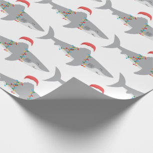Papel De Regalo Divertidos Navidades de tiburones envueltos en pap
