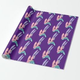 Papel De Regalo Diviértete con amigos de conejitos bebes rosa y mo