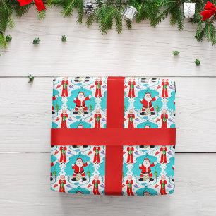 Papel De Regalo Diviértete con Santa Claus de Navidad sorprendido 