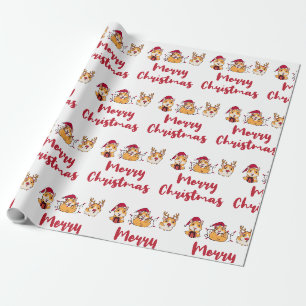 Papel De Regalo Diviértete en Navidad Conejillos de Indias Gorras