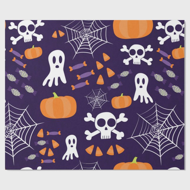 Papel De Regalo Diviértete patrón de Halloween (Superficie plana)