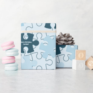 Papel De Regalo Diviértete Piezas de Rompecabezas Personalizadas F