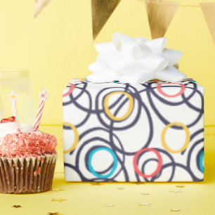 Papel De Regalo Dizzy Doodle Círculos En Blanco