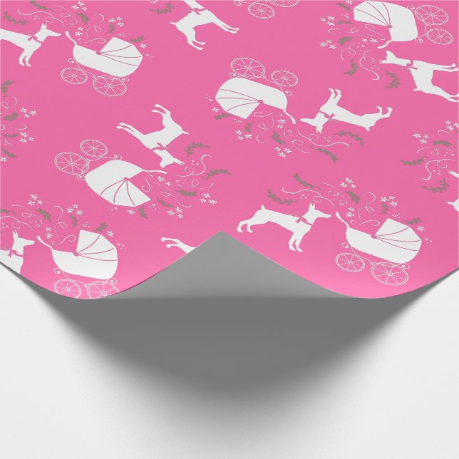 Papel De Regalo Doberman Baby Shower Dog (Esquina)