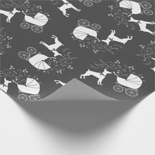 Papel De Regalo Doberman Dog Baby Shower Puppy Dobie Pinscher (Esquina)