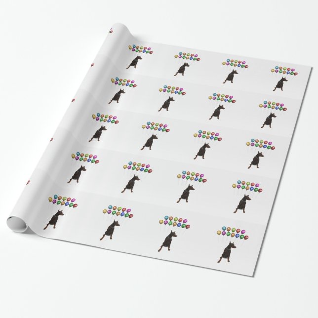 Papel De Regalo Doberman Pinscher deseando un feliz Año Nuevo 2016 (Desenrollado)