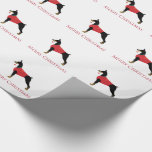 Papel De Regalo Doberman Pinscher Dog Merry Christmas Design<br><div class="desc">Diseño de Navidades Doberman Pinscher. Esta silueta también puede representar a Dobie, Pinscher alemán, Pinscher austríaco, Glatthaariger Pinscher, Reh Pinscher, Deutscher Pinscher, Miniature Pinscher, Min Pin, Beauceron, diablo perro, mastiff, perro de la policía, perro militar, Schutzhund, mezcla, mutt, orejas naturales, cola natural, sin cortar, mezclar, orejas, cola natural, sin cortar,...</div>