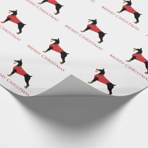 Papel De Regalo Doberman Pinscher Dog Merry Christmas Design