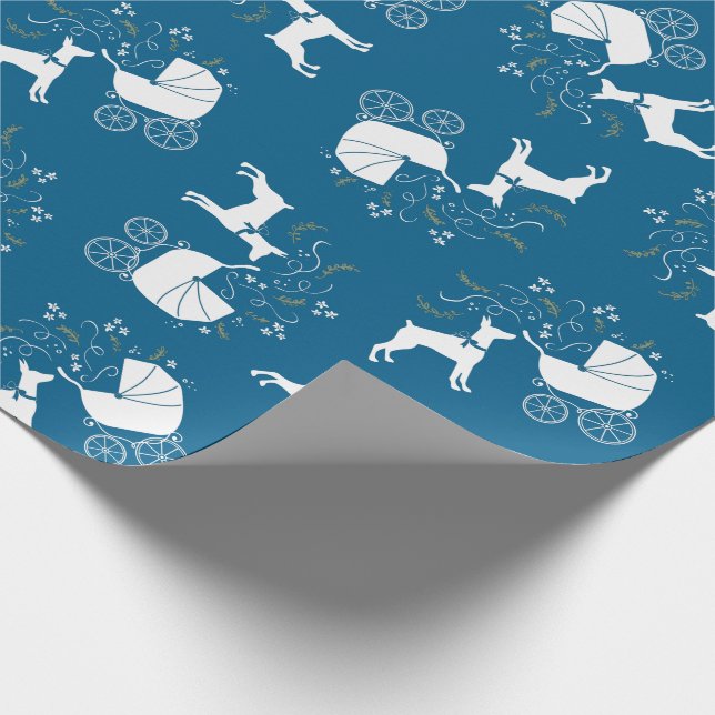 Papel De Regalo Dobermann Pinscher Baby Shower (Esquina)