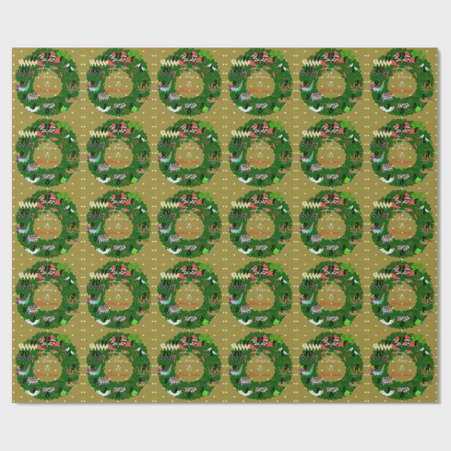 Papel De Regalo Doce días de Navidades (Superficie plana)