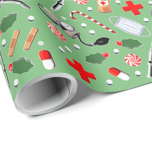 Papel De Regalo Doctor Navidad (Esquina del rollo)
