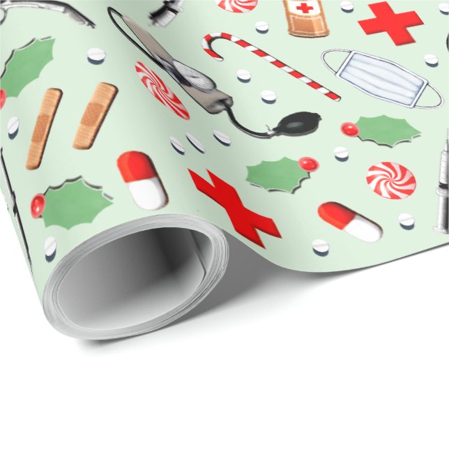 Papel De Regalo Doctor Navidad (Esquina del rollo)