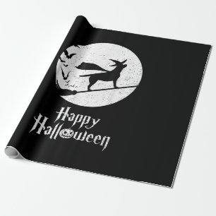 Papel De Regalo Dog Lover Feliz Halloween Lab Brujas en la sala