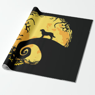 Papel De Regalo Dog Lover Halloween de Labrador Full Moon Spooke