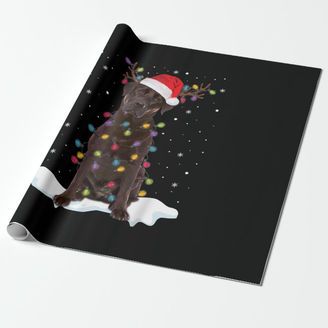 Papel De Regalo Dog Lover | Navidades recuperadores de chocolate (Desenrollado)