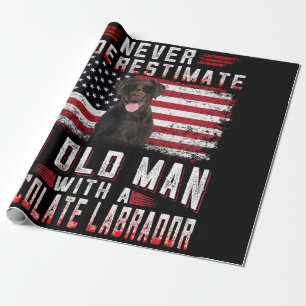 Papel De Regalo Dog Lover   Nunca subestimar al viejo labrador