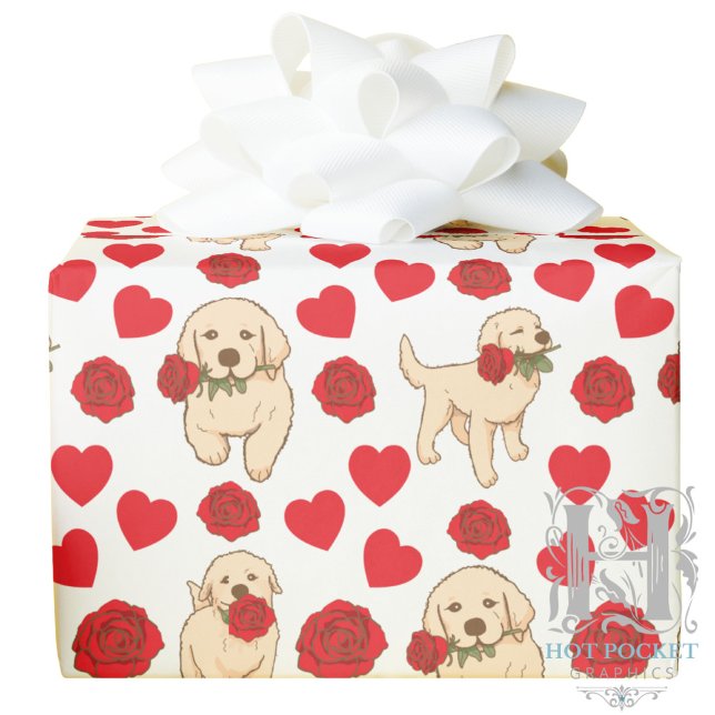 Papel De Regalo Dog Lover Valentine Gift Wrapping Paper - White (Subido por el creador)