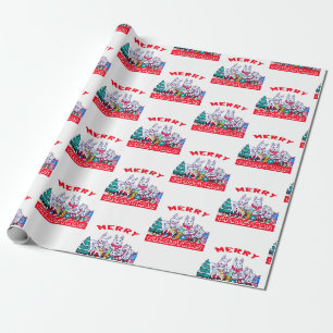 Papel De Regalo Dog Merry Christmas White Shepherd Holiday GSD Div