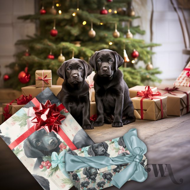 Papel De Regalo Dog Pastel Holiday Black Lab (Subido por el creador)