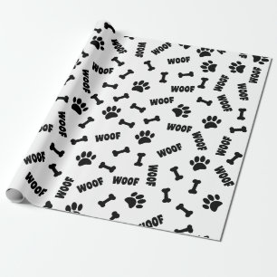 Papel De Regalo Dog Paw Imprime Huesos Y Tejidos Personalizado