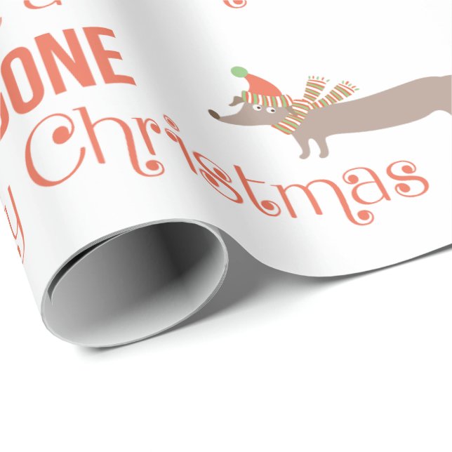 Papel De Regalo Doggone Felices Navidad (Esquina del rollo)