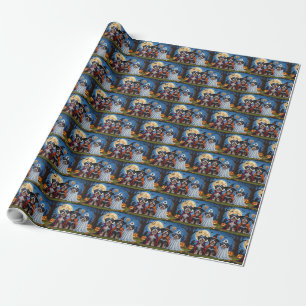 Papel De Regalo Dogs de La Habana Calabaza Halloween Divertido