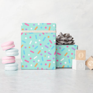 Papel De Regalo Dona con glaseado verde menta y sprinkles adorable