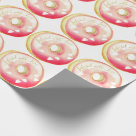 Papel De Regalo Dona glaseada rosa "Infundida con Amor" Plantilla
