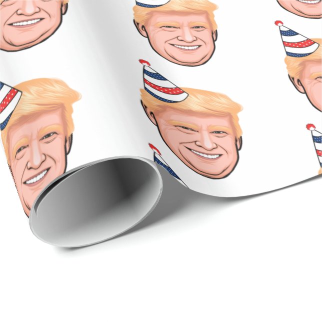 PAPEL DE REGALO DONALD TRUMP CUMPLEAÑOS (Esquina del rollo)