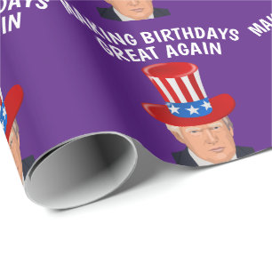 PAPEL DE REGALO DONALD TRUMP DE CUMPLEAÑOS