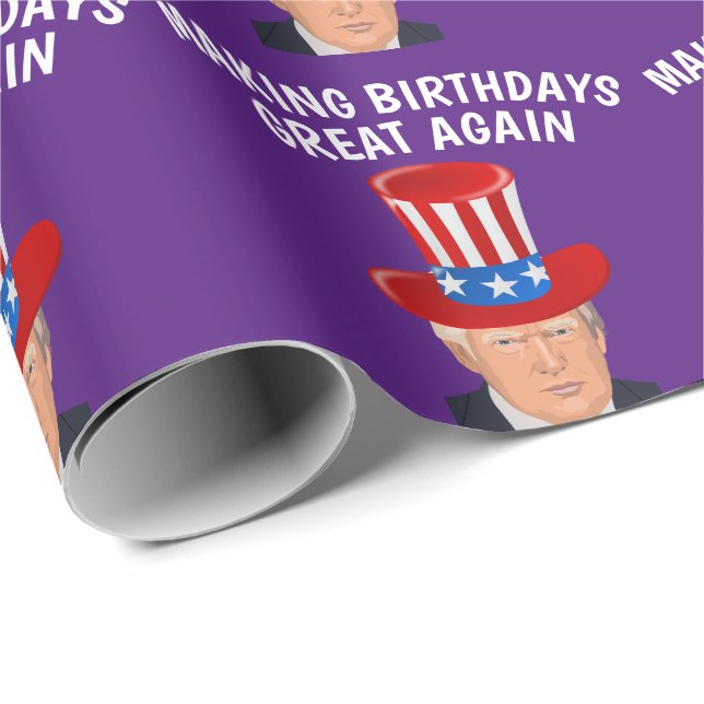 PAPEL DE REGALO DONALD TRUMP DE CUMPLEAÑOS (Esquina del rollo)