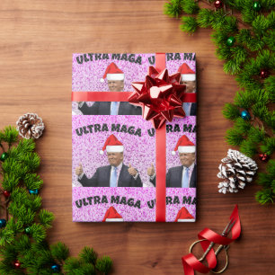 PAPEL DE REGALO DONALD TRUMP DIVERTIDO CON SANTA HAT
