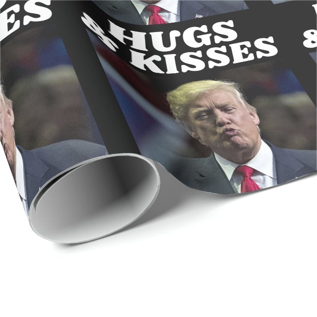 PAPEL DE REGALO DONALD TRUMP FUNNY KISS WRAPPER PAPER (Esquina del rollo)