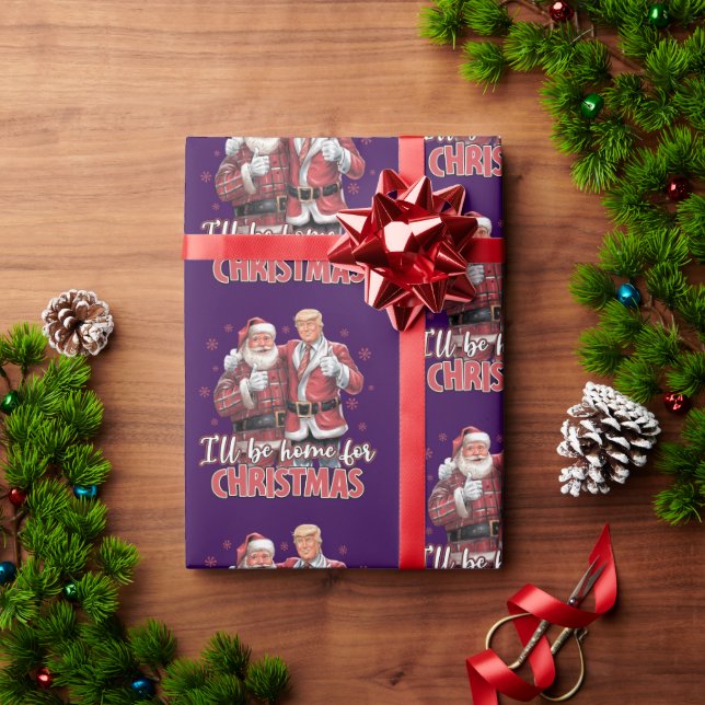 Papel De Regalo Donald Trump: Hogar para Navidades (Regalo de vacaciones)