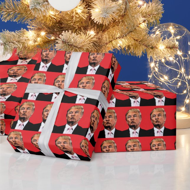 PAPEL DE REGALO DONALD TRUMP KISS CHRISTMAS WRAPPING PAPER (Vacaciones)