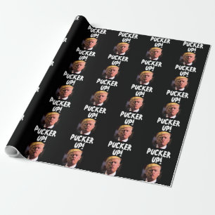 PAPEL DE REGALO DONALD TRUMP KISS FUNNY