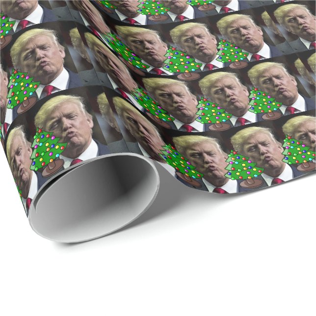 PAPEL DE REGALO DONALD TRUMP KISS NAVIDADES DUNNY WRAPPER PAPER (Esquina del rollo)