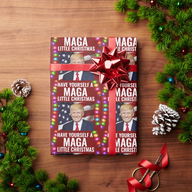 Papel De Regalo DONALD TRUMP MAGA PEQUEÑOS Navidades envolver pape (Regalo de vacaciones)