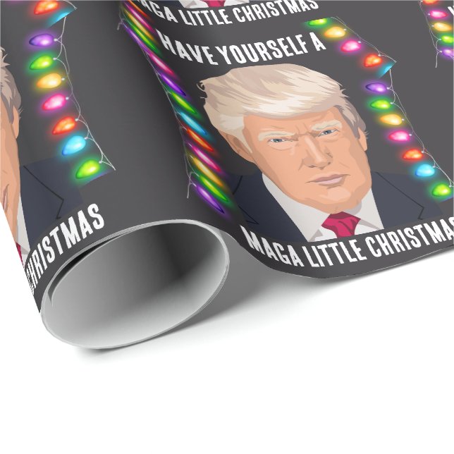 Papel De Regalo DONALD TRUMP MAGA PEQUEÑOS Navidades envolver pape (Esquina del rollo)