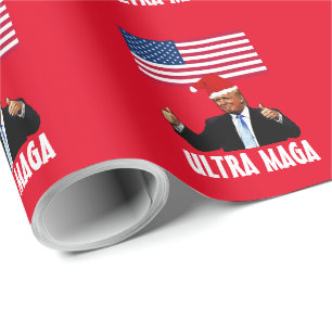 PAPEL DE REGALO DONALD TRUMP NAVIDADES ULTRA MAGA TRANSMITIENDO PA