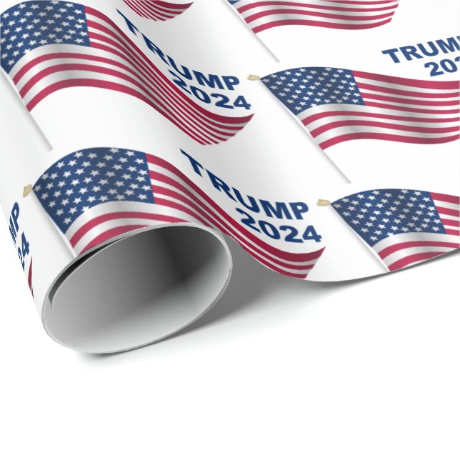 Papel De Regalo Donald Trump, presidente 2024 (Esquina del rollo)