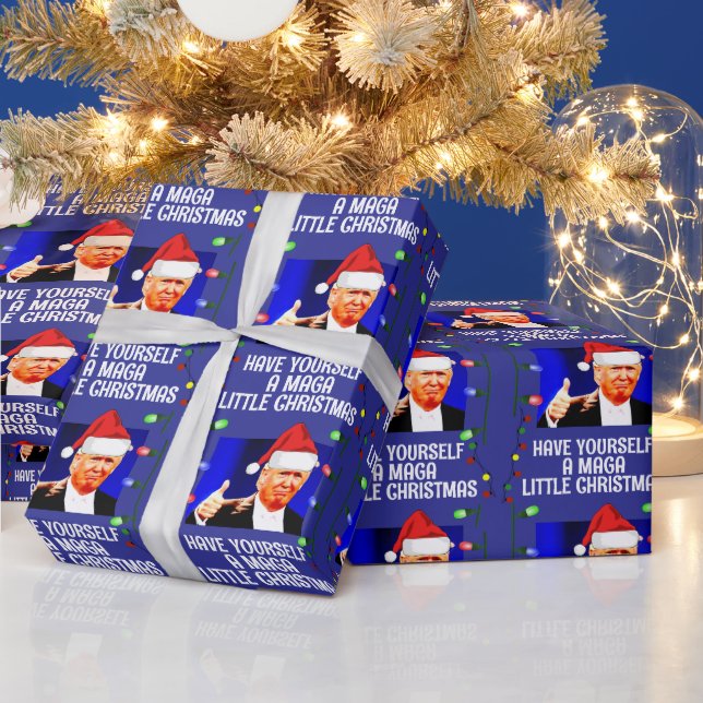 PAPEL DE REGALO DONALD TRUMP SANTA HAT NAVIDADES MAGA (Vacaciones)