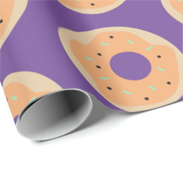Papel De Regalo Donas Glaseadas con Purpurina Lindas de Halloween
