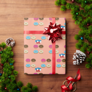 Papel De Regalo Donas surtidas y patrón de globos