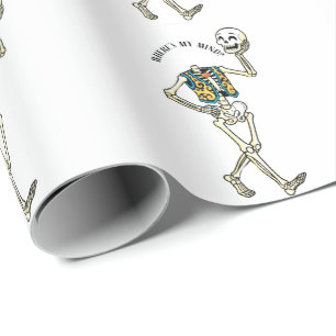 Papel De Regalo ¿Dónde Está Mi Mente Patrón Divertido de Esqueleto